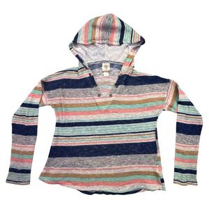 Self Esteem Hoodie Sweater Women's Medium Lightweight Hooded Pullover‎ Striped